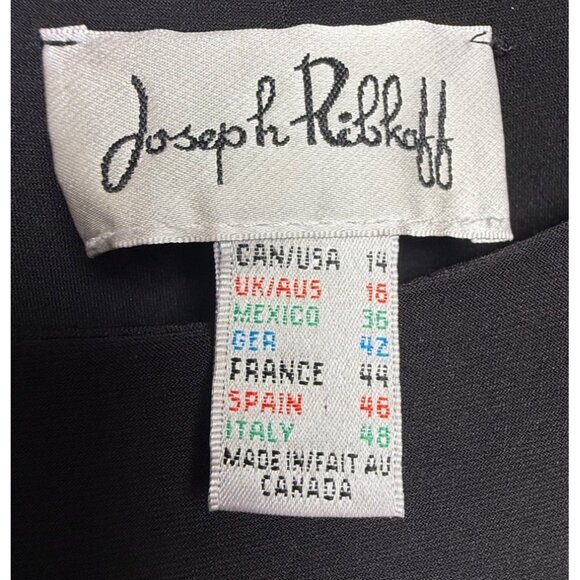 Joseph Ribkoff Black Grommet Dress Sz 14 Y2K‎ Mod - Picture 5 of 5